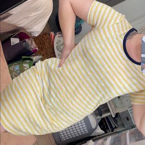 Old Navy yellow and white striped dress